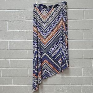 Chevron Patterned Asymmetrical Skirt